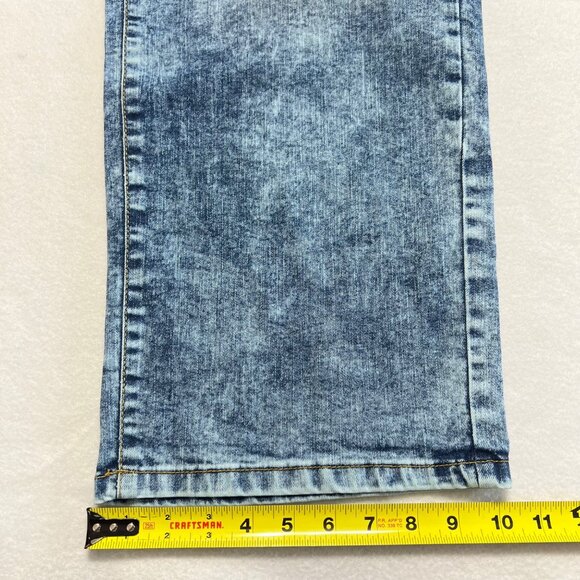 Marc Ecko Cut & Sew Men's Stretch Acid Wash Blue Denim Moto Jeans Size 44x32 - Picture 12 of 12